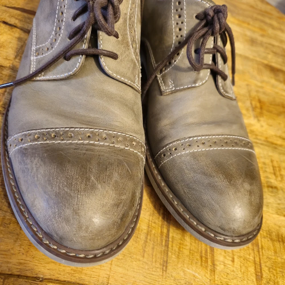 Steve Madden Men's Gray Leather Dress Shoes 